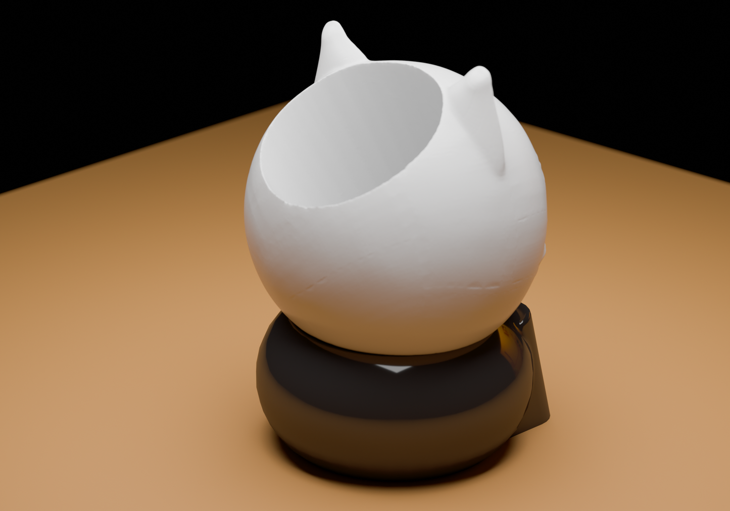 a white vase sitting on top of a wooden table