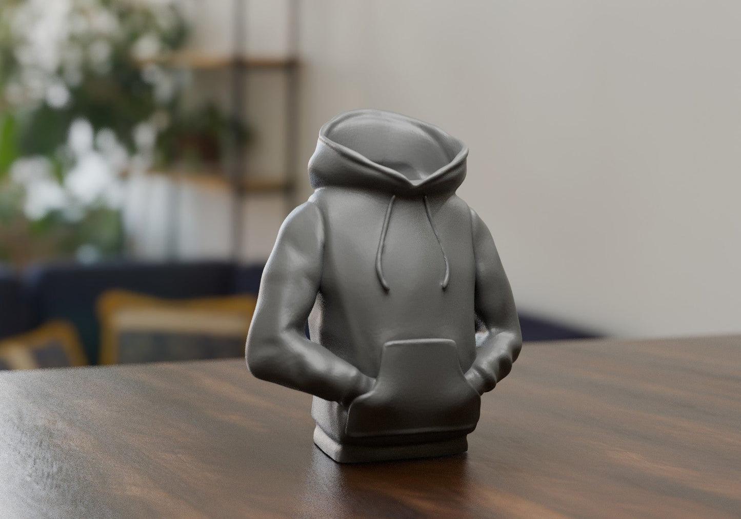 a small toy sitting on top of a wooden table
