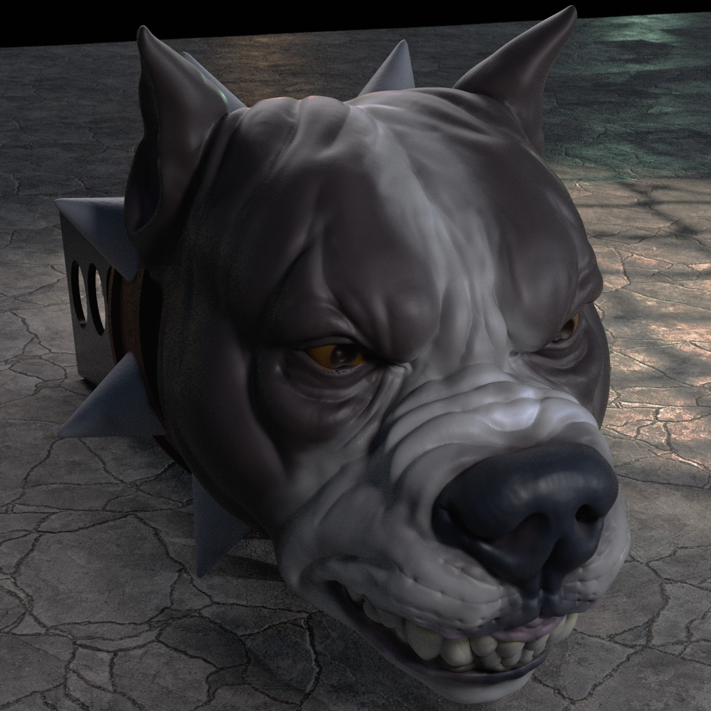 a dog's head is shown in a computer generated image