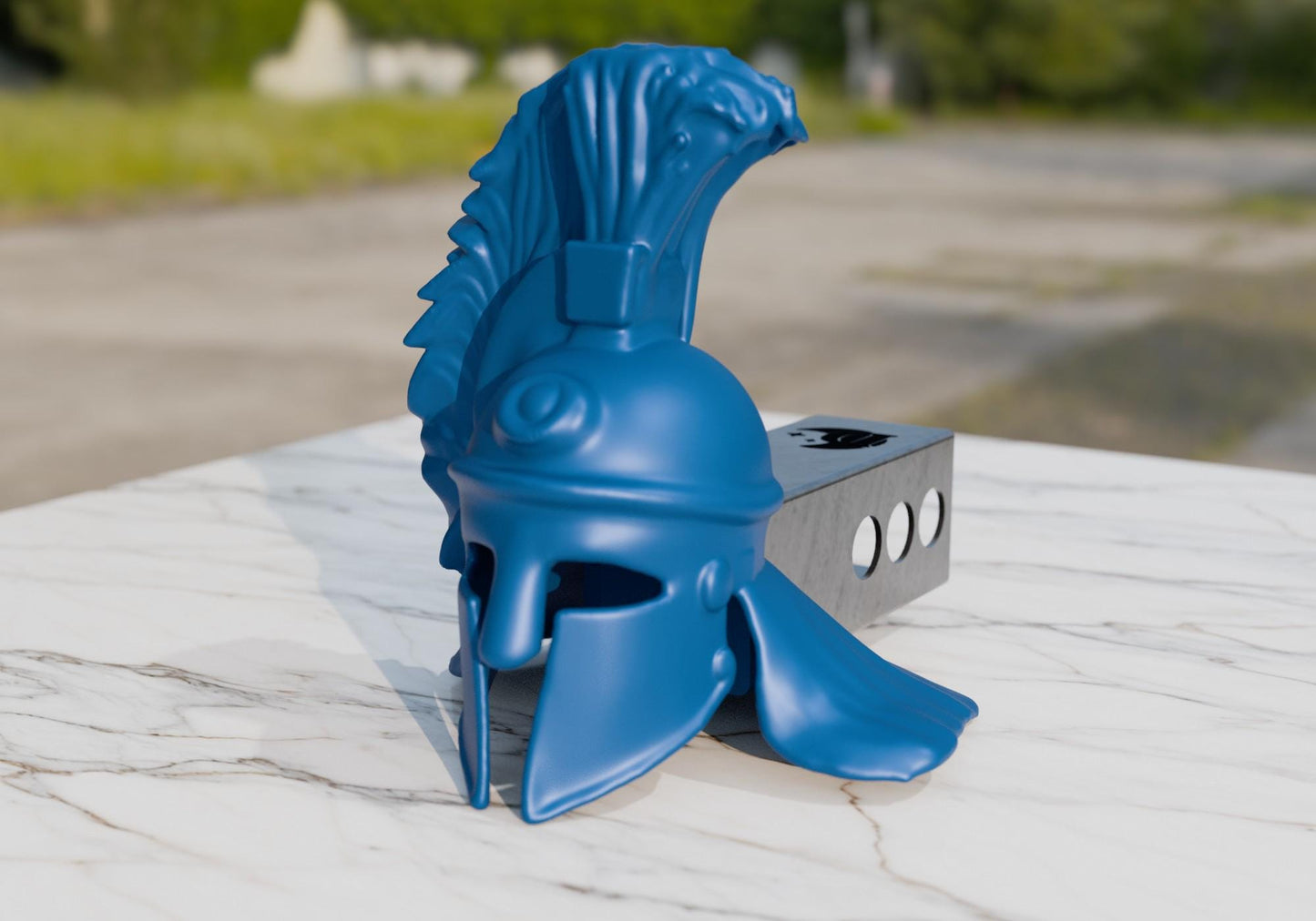 Roman Warrior Helmet Hitch Cover – Hand-Painted 3D Print for 2" Receiver | Truck & SUV Hitch Plug
