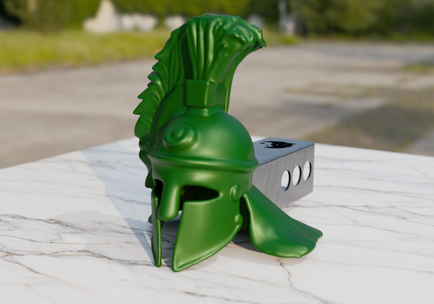 Roman Warrior Helmet Hitch Cover – Hand-Painted 3D Print for 2" Receiver | Truck & SUV Hitch Plug