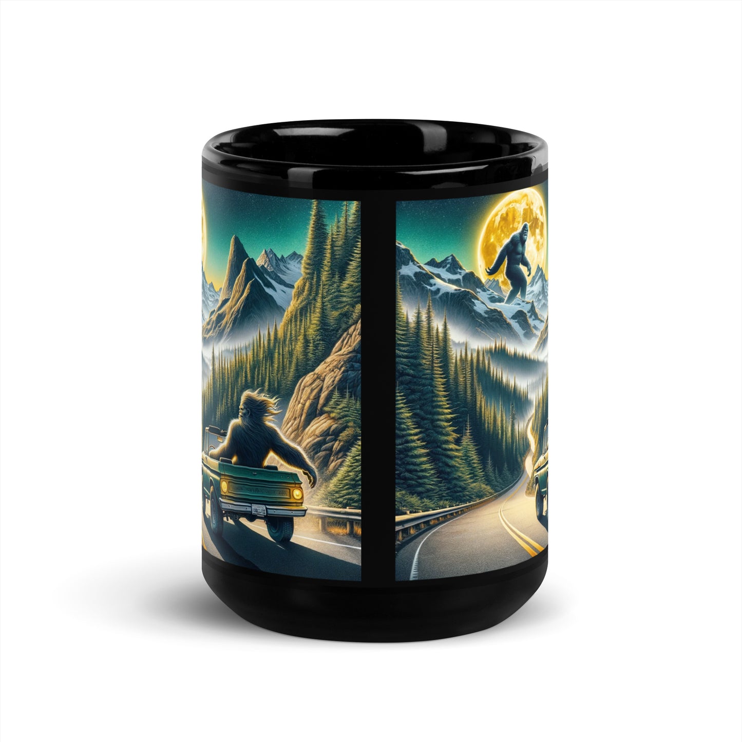 Moonlit Bigfoot Adventure Mug – Pacific Northwest Edition