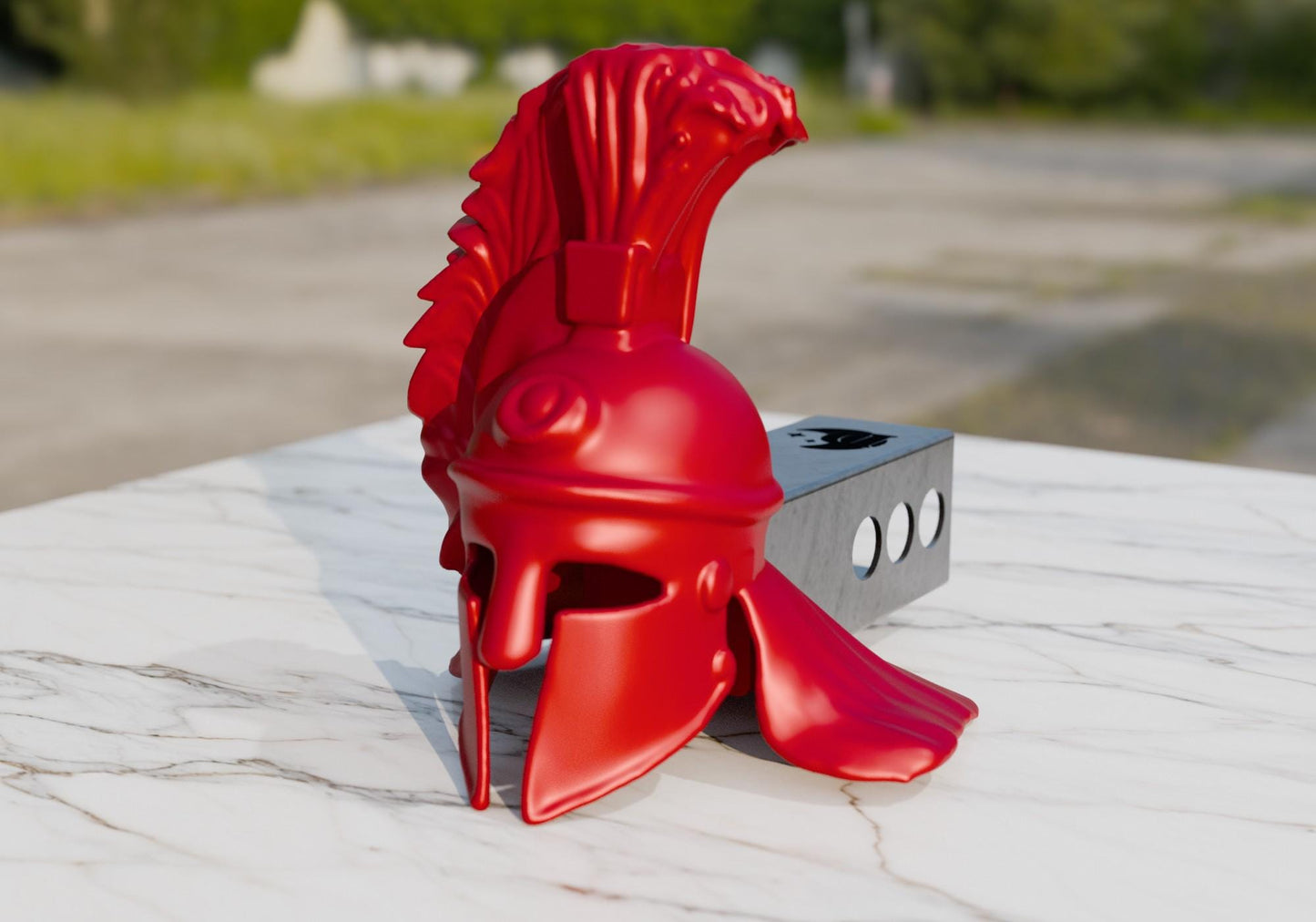 Roman Warrior Helmet Hitch Cover – Hand-Painted 3D Print for 2" Receiver | Truck & SUV Hitch Plug