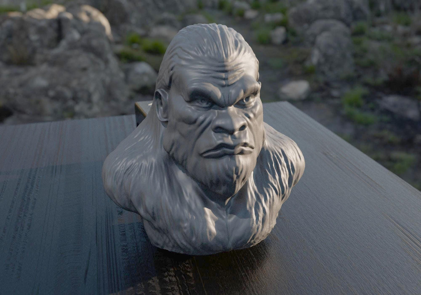 a close up of a statue of a man on a table