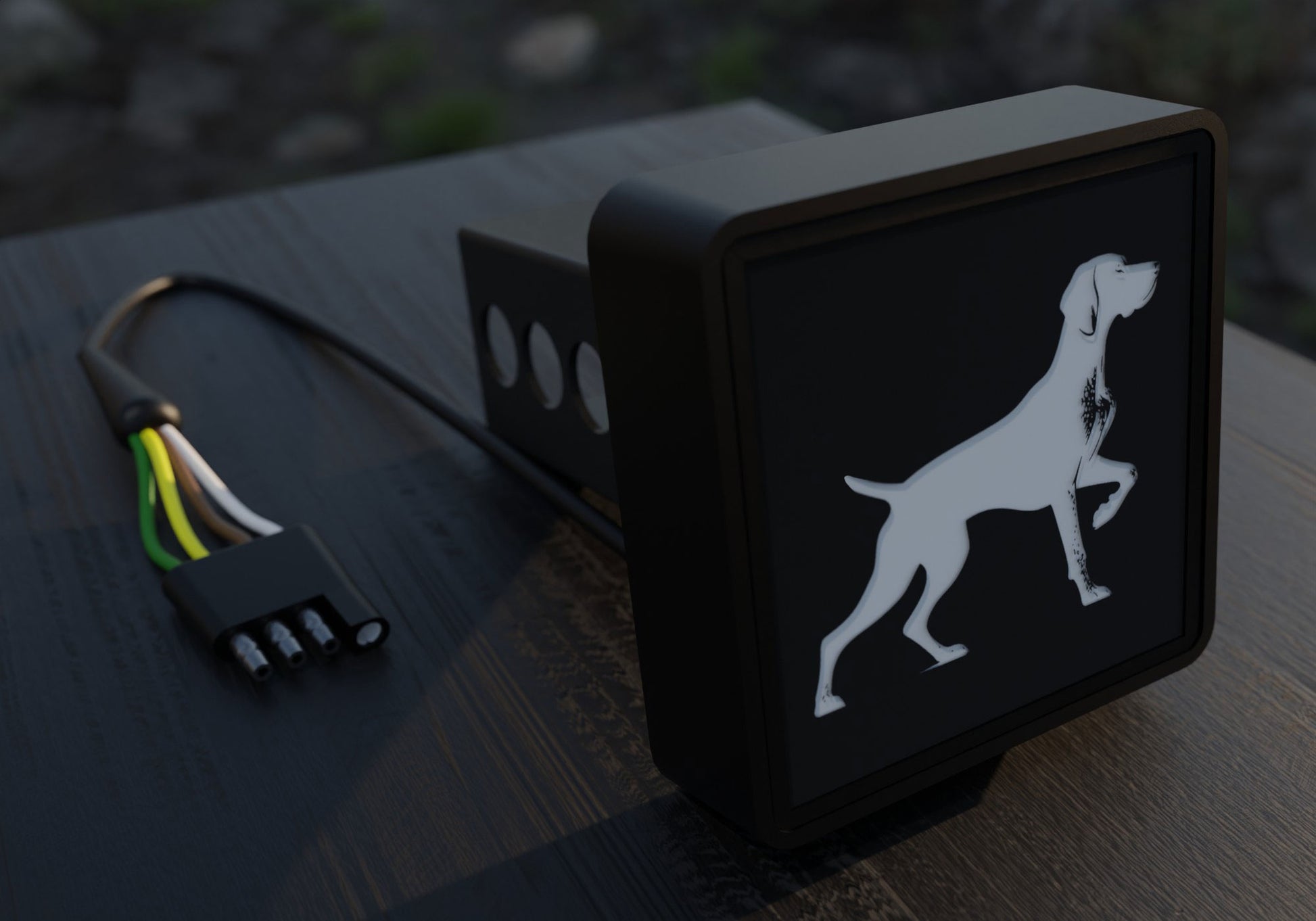 a picture of a dog that is on a table