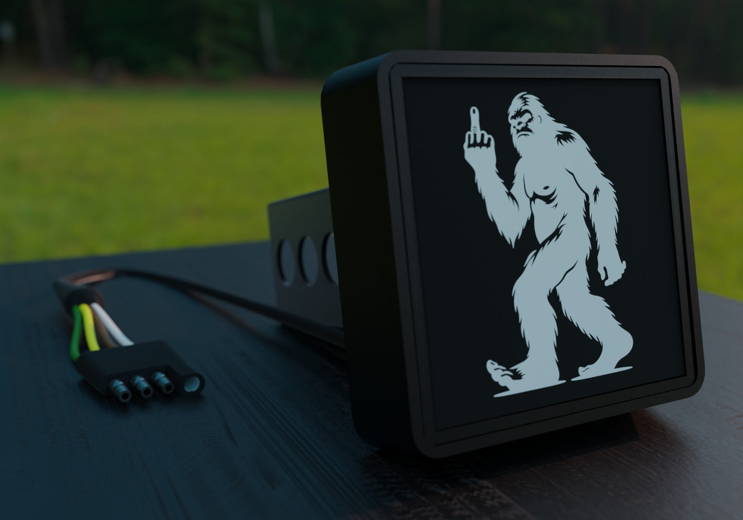 a black and white picture of a bigfoot