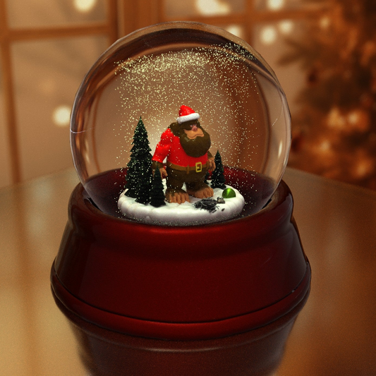 a snow globe with a bear inside of it