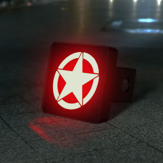 Military Star LED Hitch Cover - Brake Light