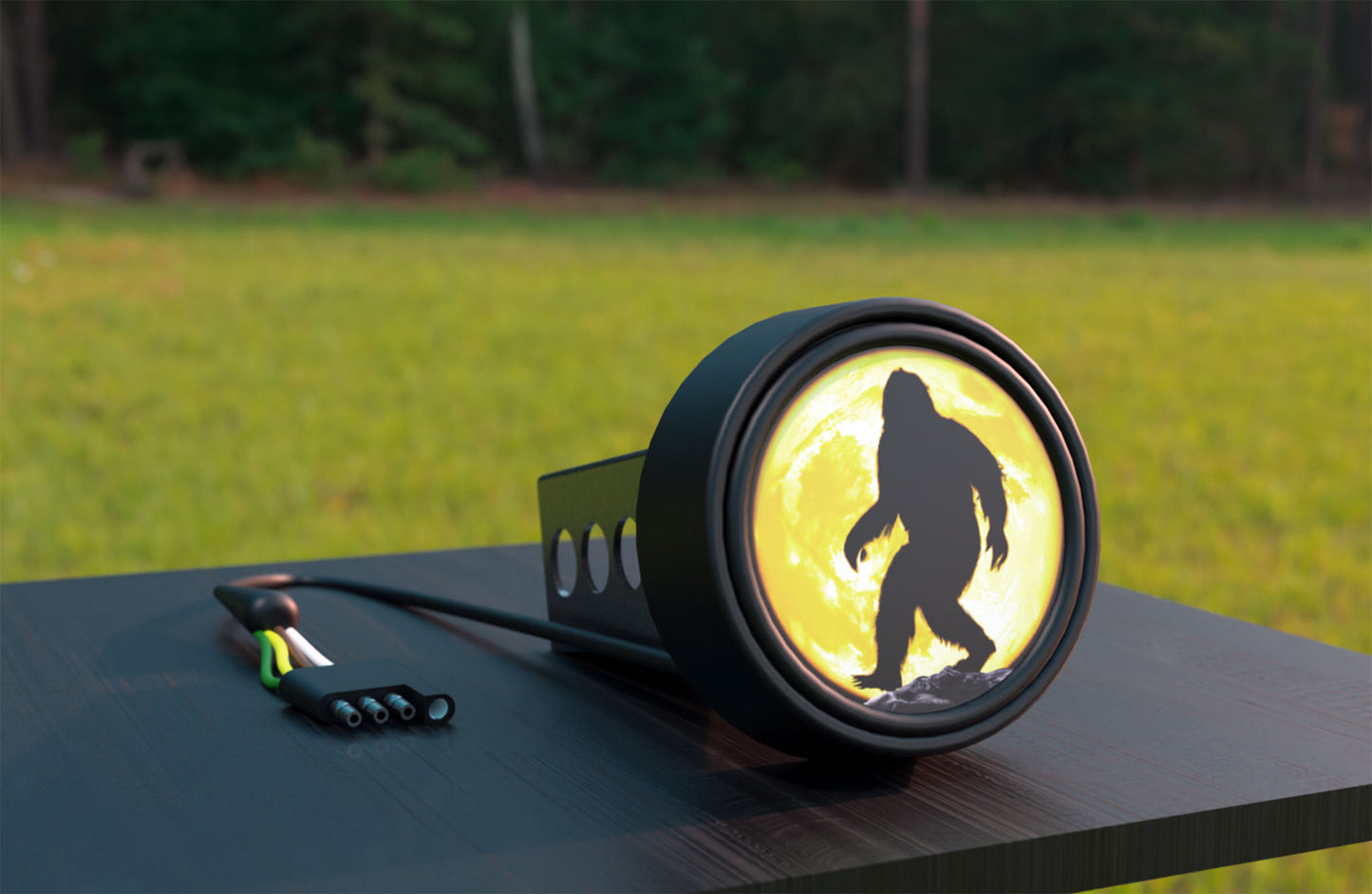 Wildman Under The Yellow Moon LED Lighted Hitch Cover Taillight