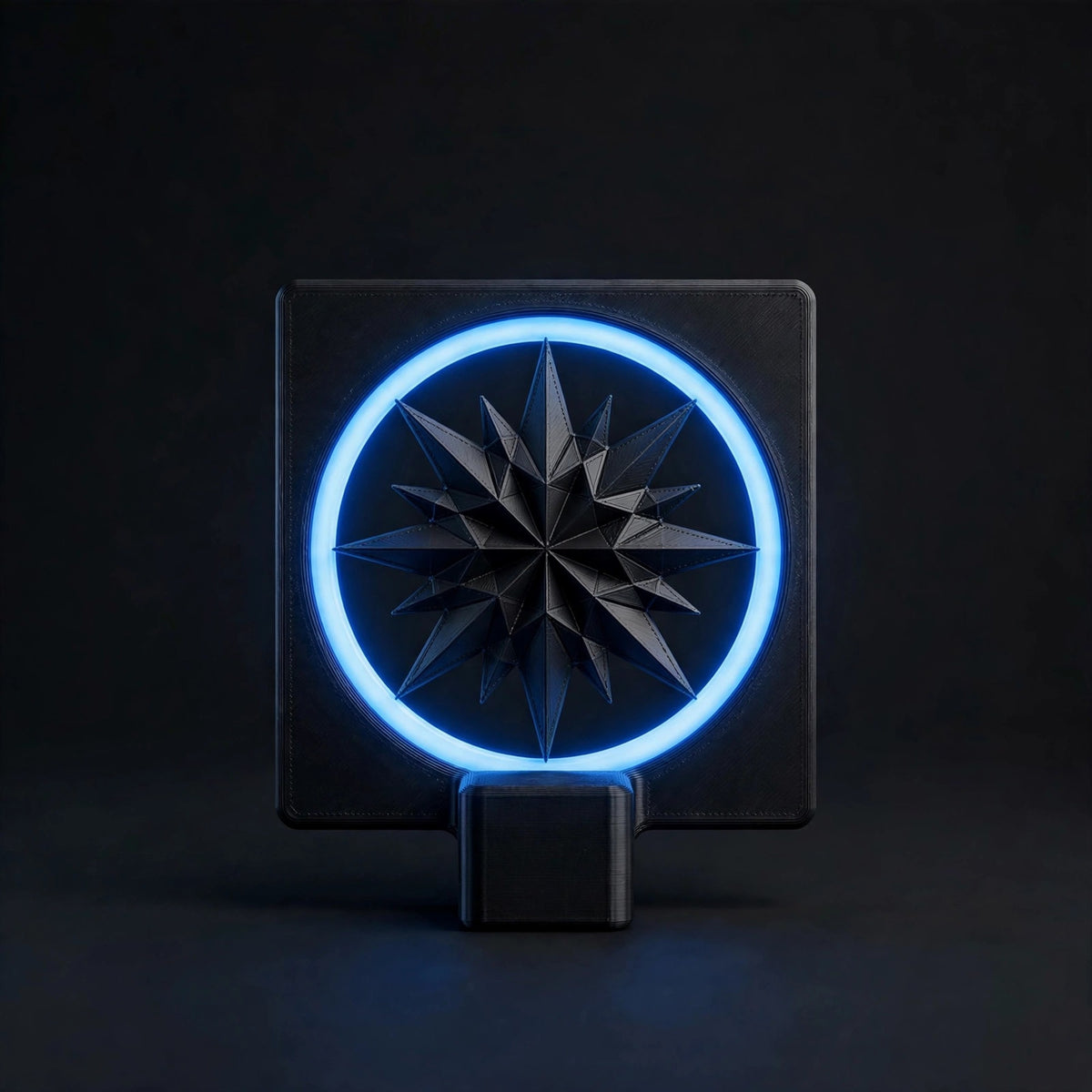 Glowing blue LED hitch cover from Dreams2things