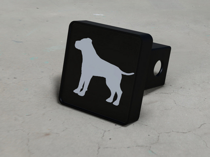 a black and white sign with a dog on it