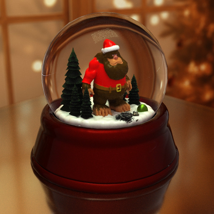 a snow globe with a bear inside of it