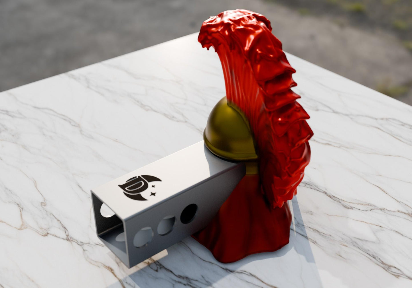 Roman Warrior Helmet Hitch Cover – Hand-Painted 3D Print for 2" Receiver | Truck & SUV Hitch Plug