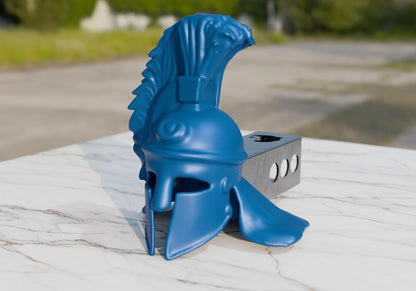 Roman Warrior Helmet Hitch Cover – Hand-Painted 3D Print for 2" Receiver | Truck & SUV Hitch Plug