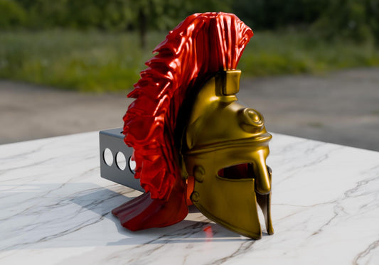 Roman Warrior Helmet Hitch Cover – Hand-Painted 3D Print for 2" Receiver | Truck & SUV Hitch Plug