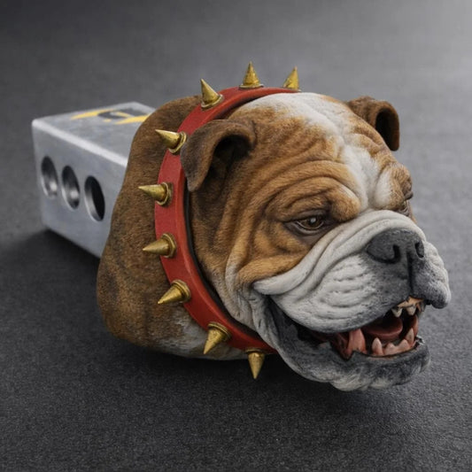 Bulldog Hitch Cover for 2 Inch Receiver, Dog Head Truck Accessory