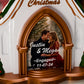 a picture of a couple under a christmas tree