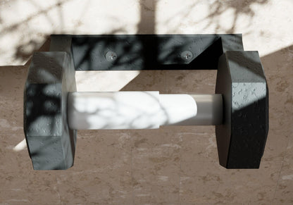 a close up of a metal object on a wall