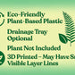 a picture of a plant with the words eco - friendly plant - based plastic drainage