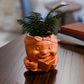 a plant in a vase sitting on a table