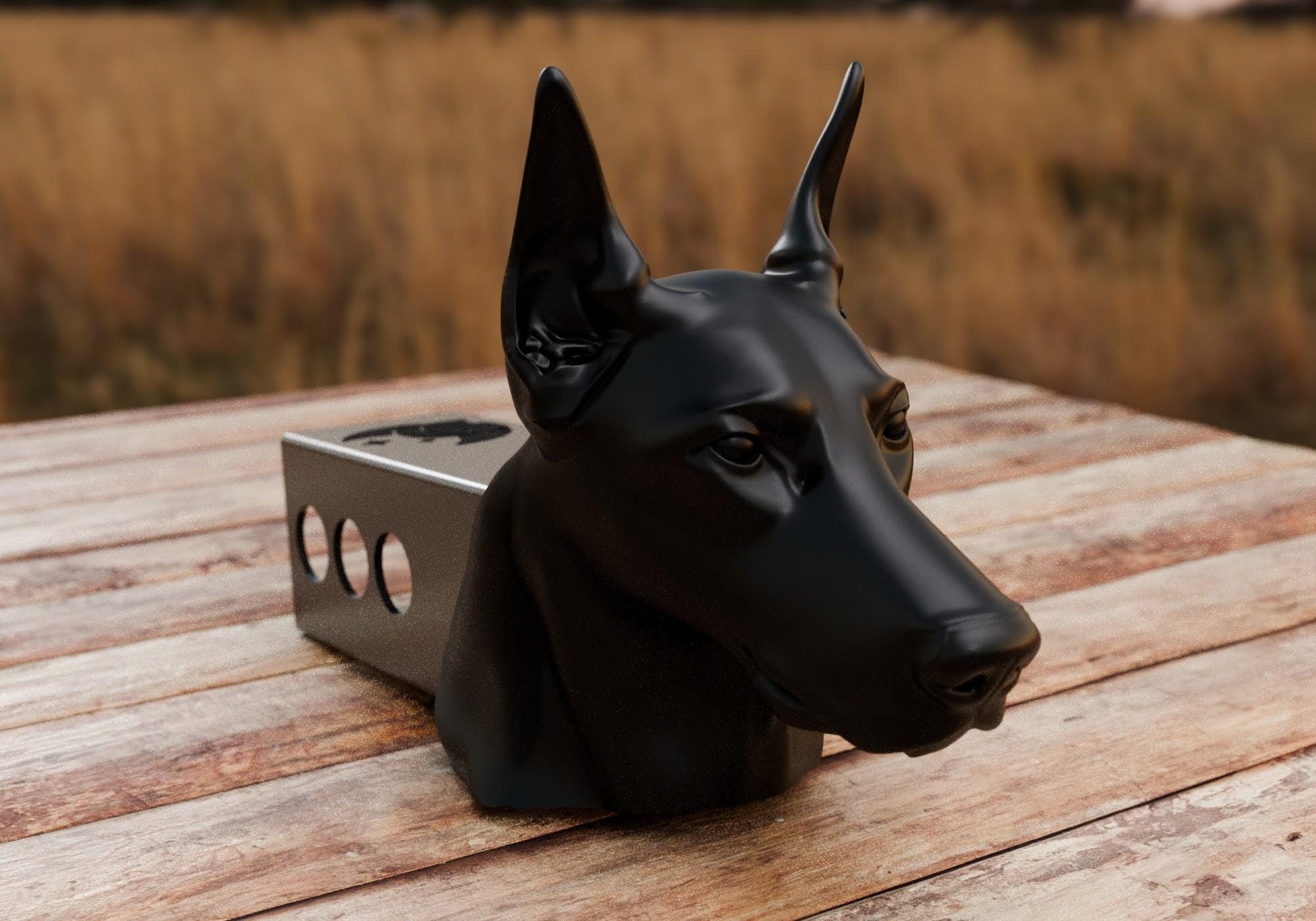 Doberman Hitch Cover for 2 Inch Receiver – Guard Dog Truck Accessory