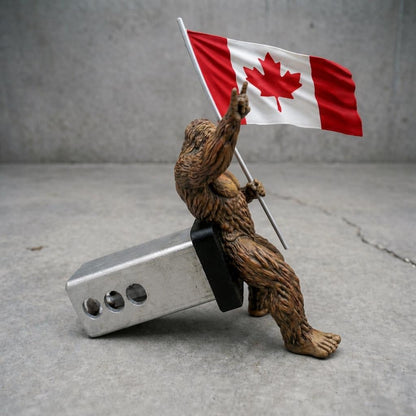 Bigfoot Rock On Hitch Cover with Waving Canadian Flag – Pride Truck Accessory