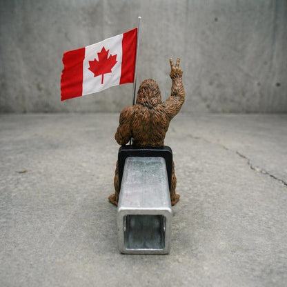 Bigfoot Peace Sign Hitch Cover with Waving Canadian Flag – Pride Truck Accessory