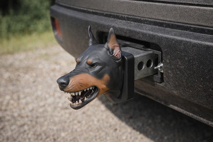 Vicious Doberman Hitch Cover - Guard Dog Truck Accessory
