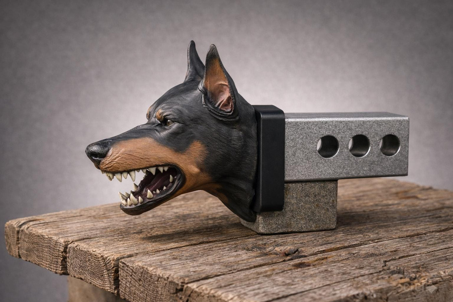 Vicious Doberman Hitch Cover - Guard Dog Truck Accessory