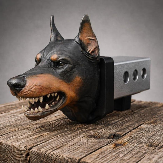 Vicious Doberman Hitch Cover - Guard Dog Truck Accessory