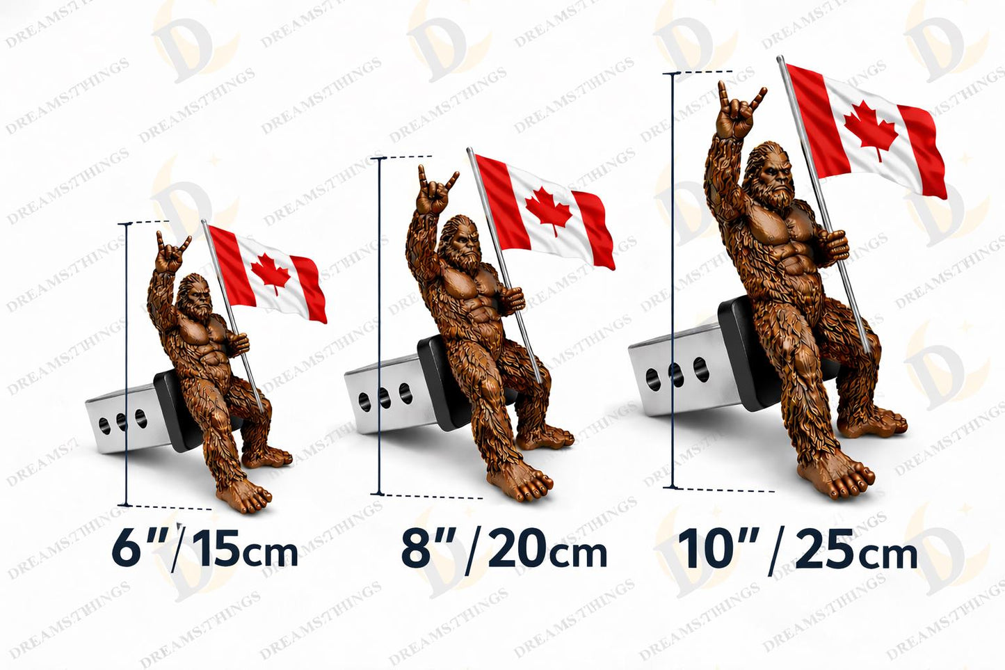 Bigfoot Peace Sign Hitch Cover with Waving Canadian Flag – Pride Truck Accessory
