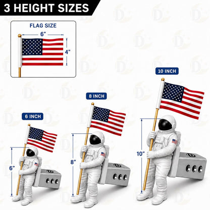 Astronaut Hitch Cover with Waving American Flag – Patriotic Space Truck Accessory