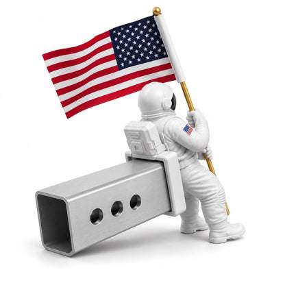 Astronaut Hitch Cover with Waving American Flag – Patriotic Space Truck Accessory