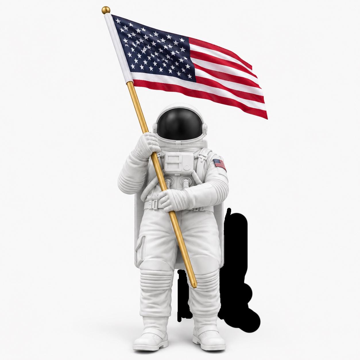 Astronaut Hitch Cover with Waving American Flag – Patriotic Space Truck Accessory