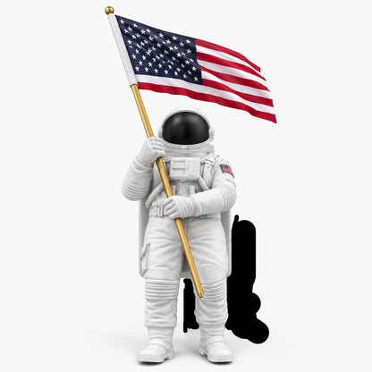 Astronaut Hitch Cover with Waving American Flag – Patriotic Space Truck Accessory