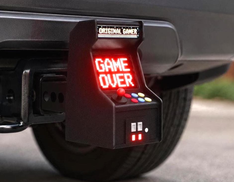 Retro Arcade LED Hitch Cover, Game Over Brake Light, 2 Inch Receiver Gamer Gift