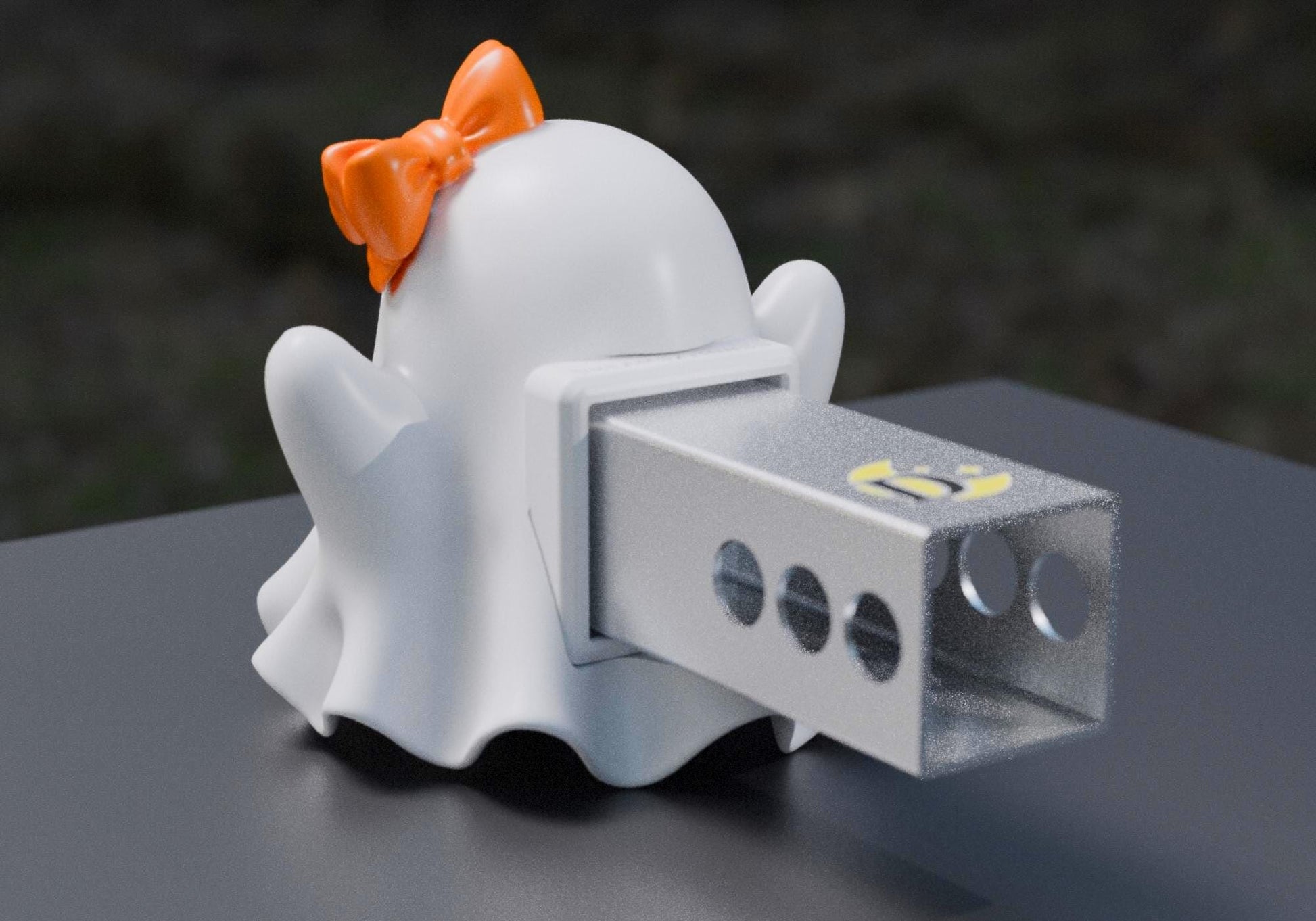 Boo With a Bow Halloween Ghost Hitch Cover