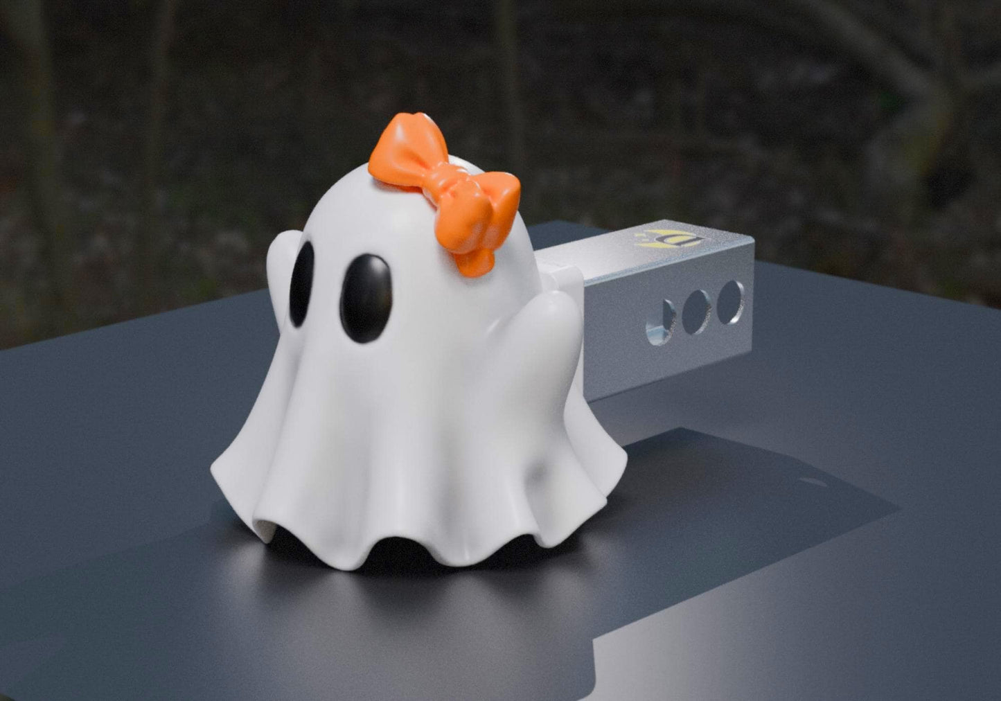 Boo With a Bow Halloween Ghost Hitch Cover