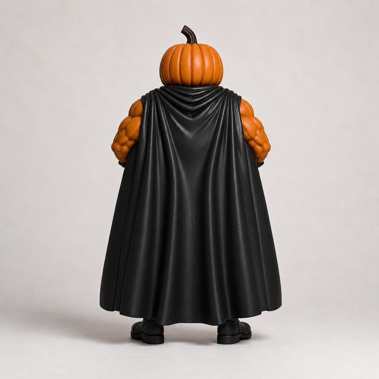 Jack-O'-Lantern 10-Inch Hand painted Figurine, 3D Printed Halloween Pumpkin Superhero with LED Option