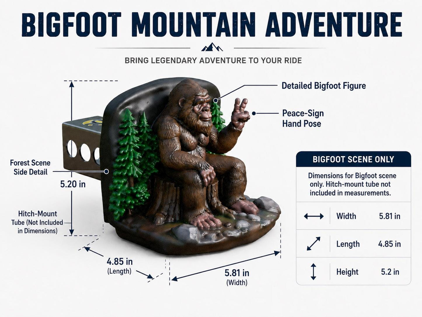 Bigfoot Mountain Adventure Hand Painted Hitch Cover