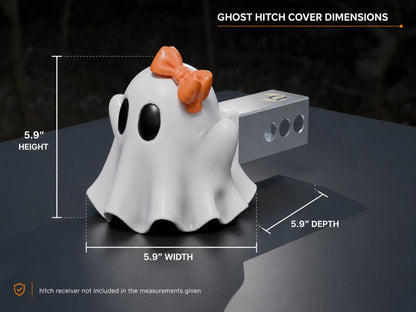 Boo With a Bow Halloween Ghost Hitch Cover