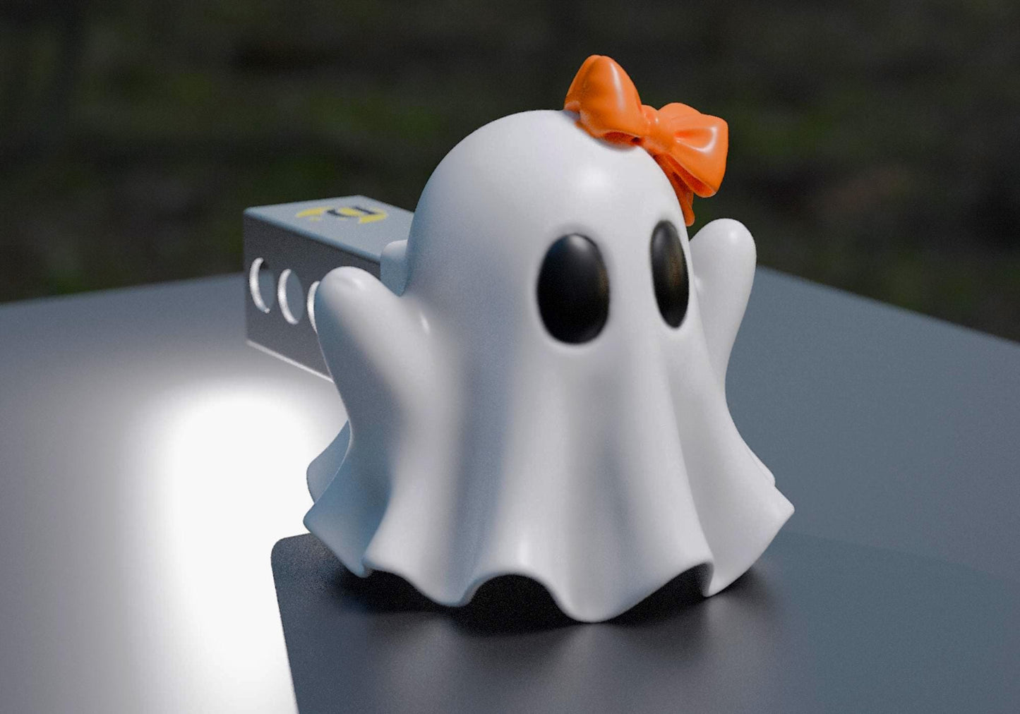 Boo With a Bow Halloween Ghost Hitch Cover