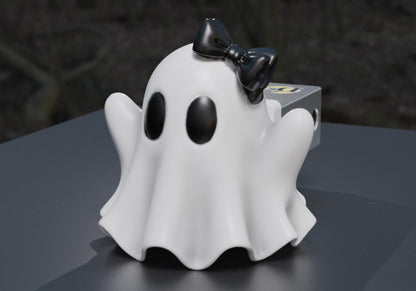 Boo With a Bow Halloween Ghost Hitch Cover