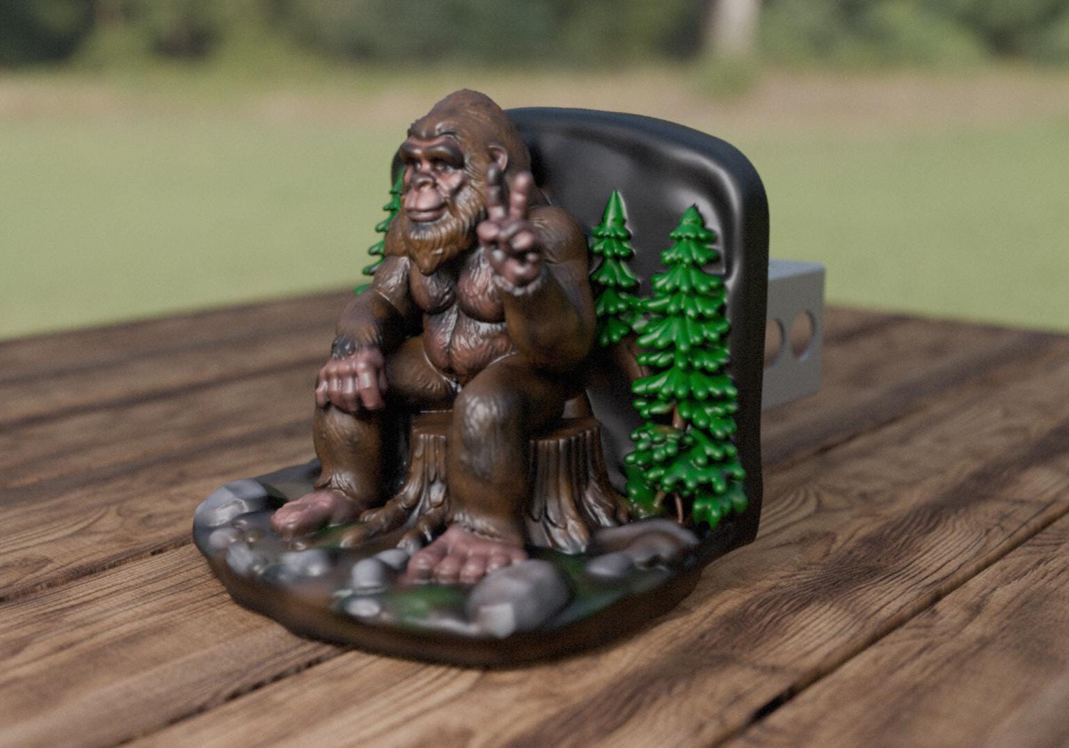 Bigfoot Mountain Adventure Hand Painted Hitch Cover