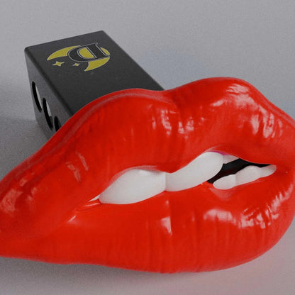Full Red Lipstick Biting Lips Hitch Cover