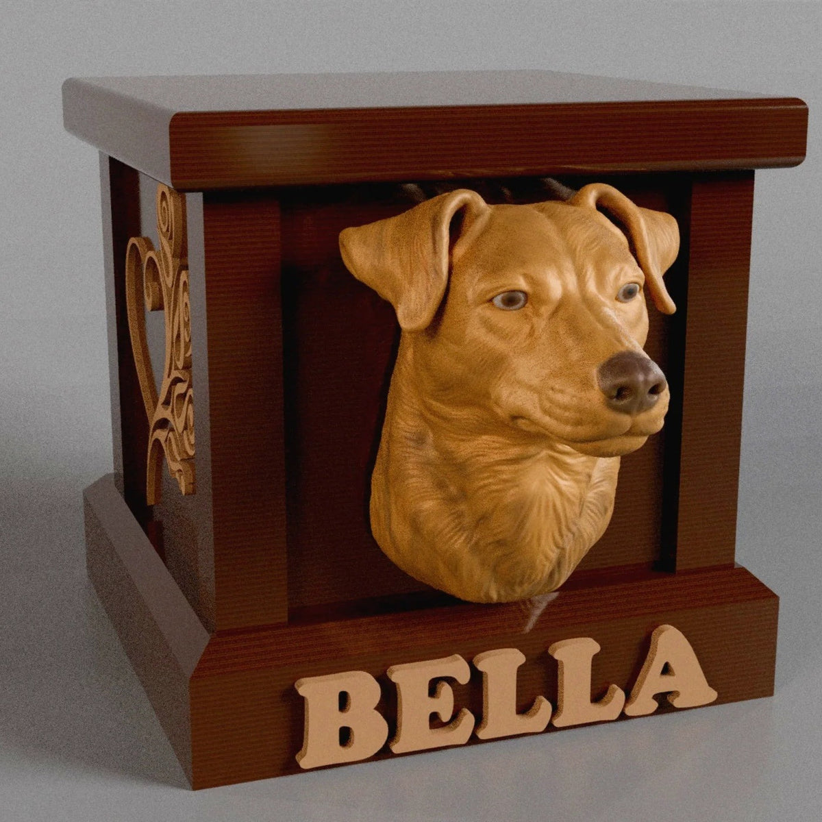 Custom pet memorial urn