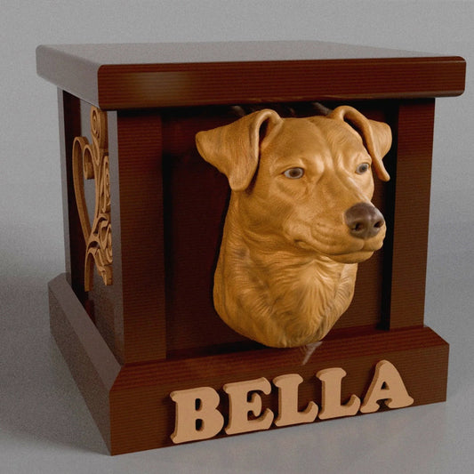 Custom pet memorial urn