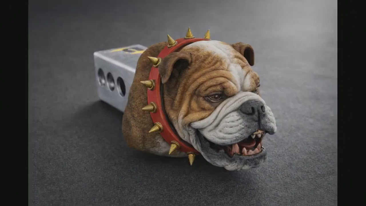 Bulldog Hitch Cover for 2 Inch Receiver, Dog Head Truck Accessory