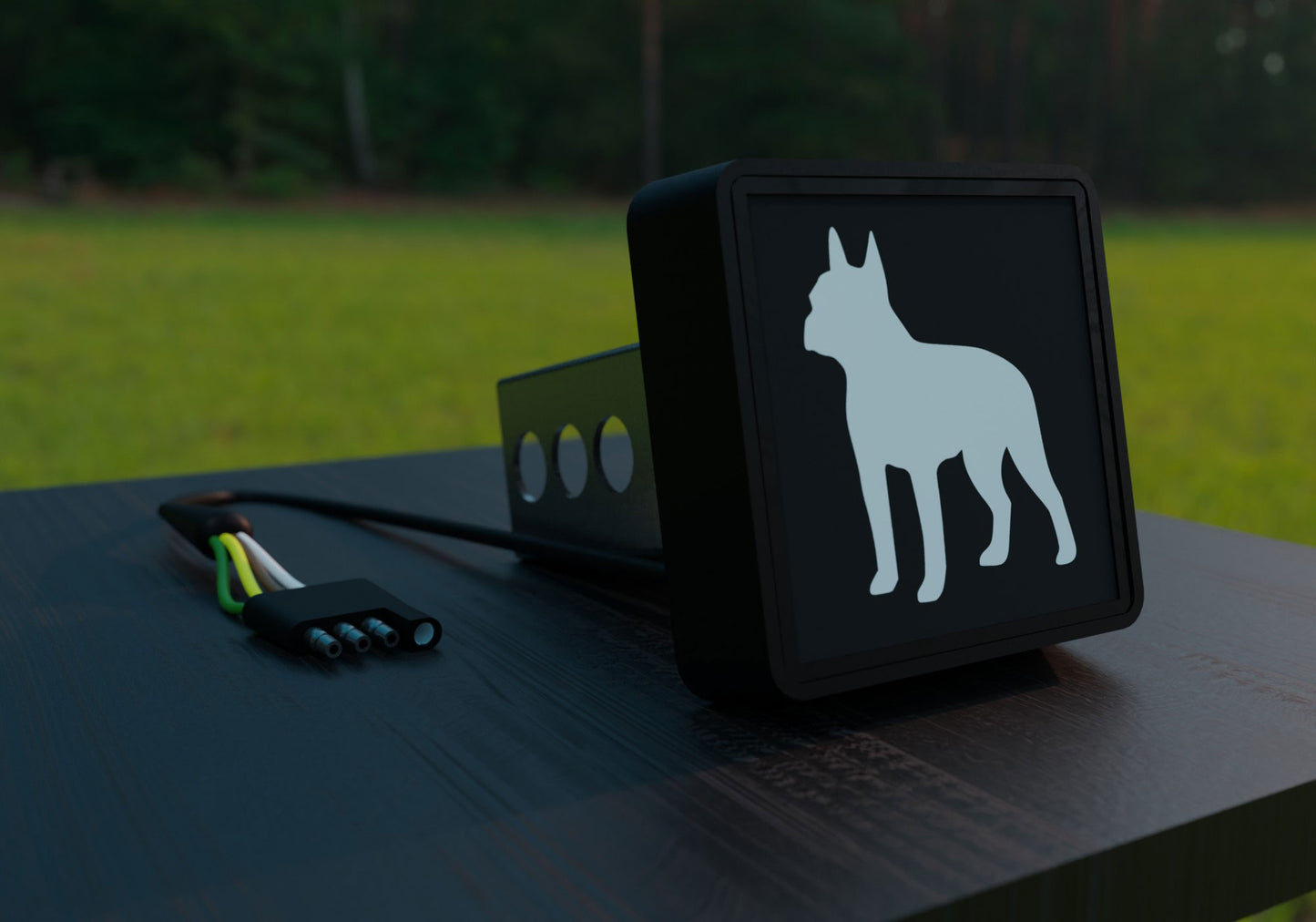 Boston Terrier LED Lighted Hitch Cover