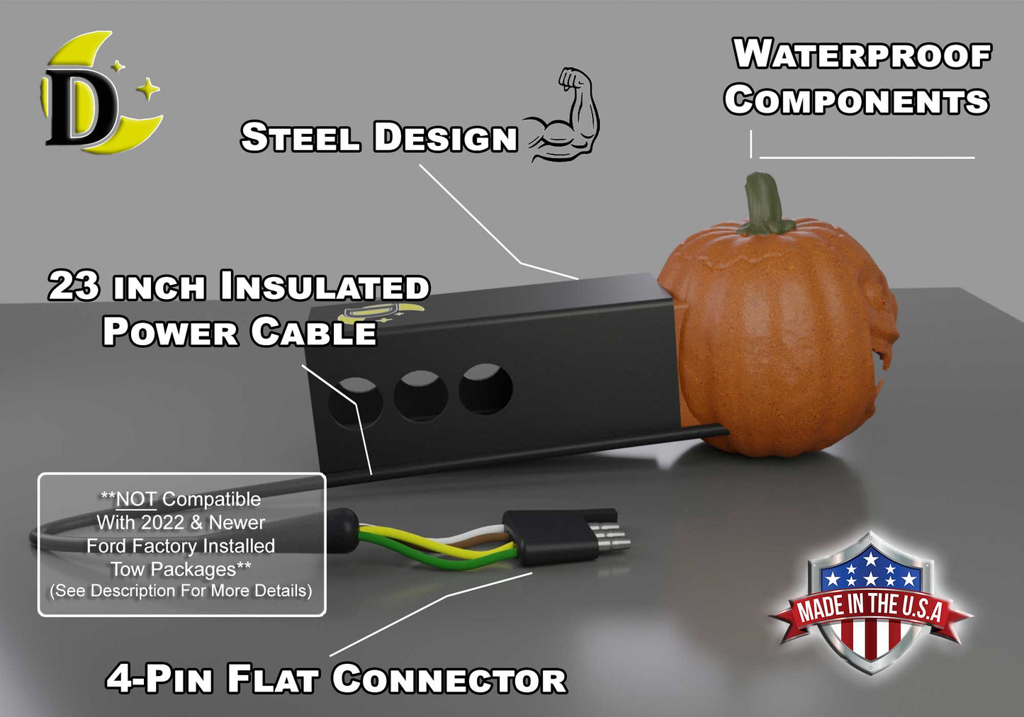 Jackie The Jack-O-Lantern Pumpkin Lighted Led Hitch Cover